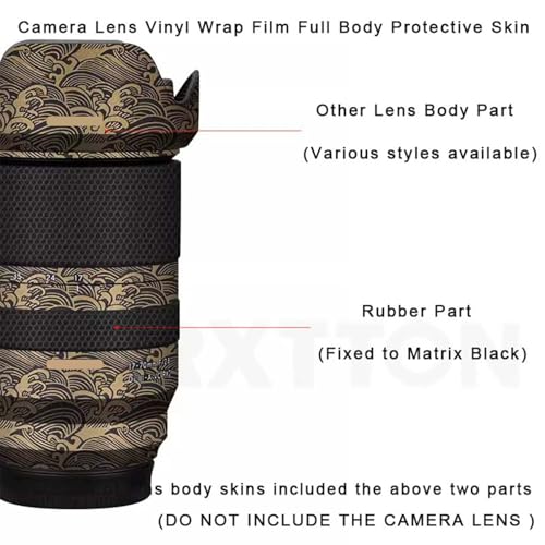 Piel Protectora para Lente de Cámara, Adhesivo Decorativo para Objetivo Tamron 17-70mm F2.8, Compatible con Cámaras Fujifilm X Mount (Fibra de Carbono Negro) miniatura 3
