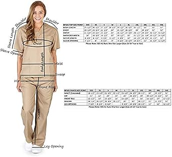 Men's Scrub Set Medical Scrub Tops and Pants - Pack of 2 Set