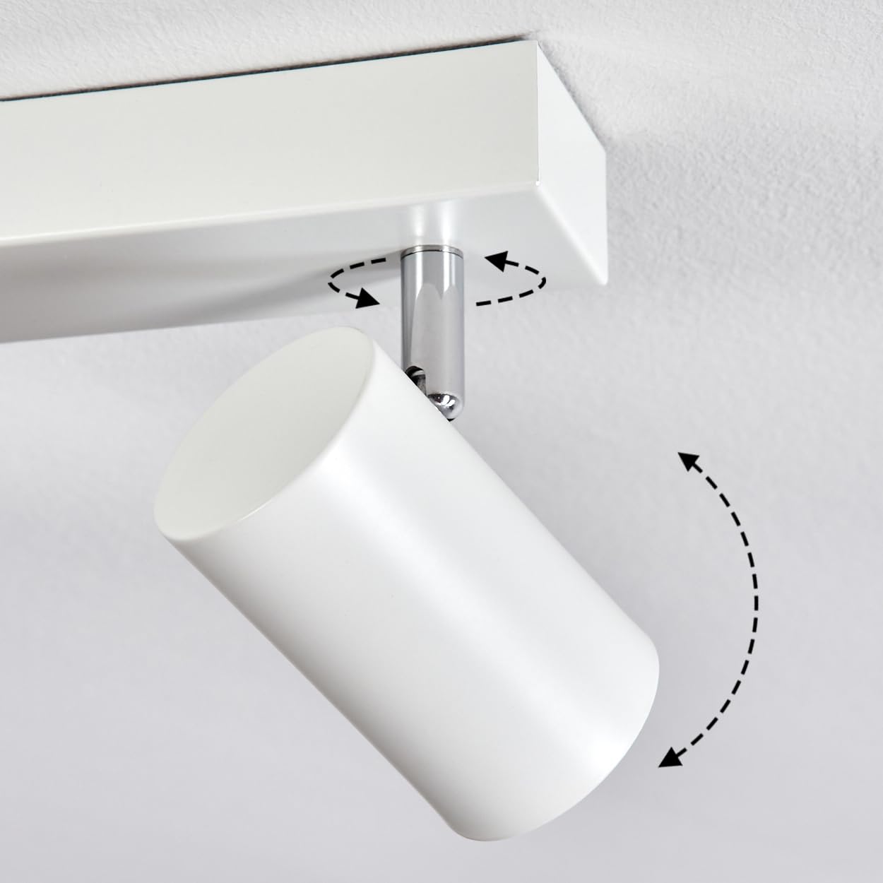 Plafoniera Gesteira HOFSTEIN, plafoniera a 8 luci in metallo bianco/cromato, lampada dal design moderno con paralumi regolabili, GU10, sala da pranzo, soggiorno, cucina, camera da letto, corridoio