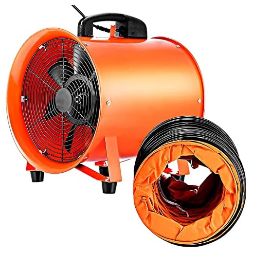 VEVOR Utility Blower Fan 10 Inch Portable Ventilator High Velocity Utility Blower Mighty Mini Low Noise with 5M Duct Hose (10 Inch with 5M Duct Hose)