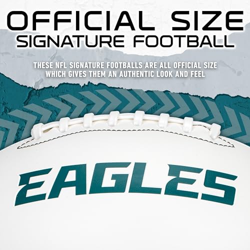 Franklin Sports NFL Philadelphia Eagles Autograph Football - Official Size White Panel Souvenir Football for Autographs + Signatures - NFL Team Fan Shop Memorabilia Ball for Display