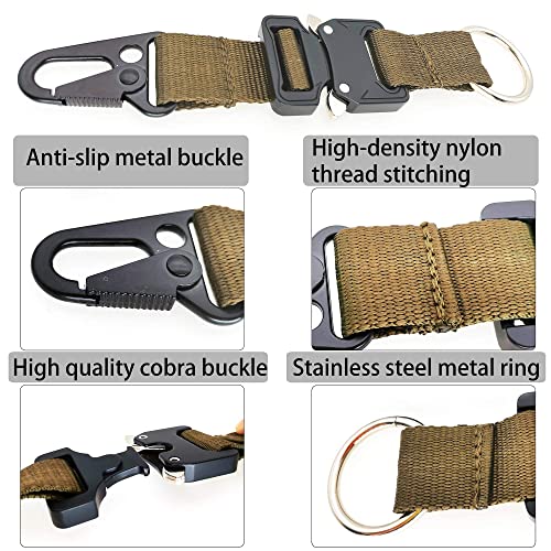 Fagetac Tactical Key Chains Gear Clip For Mens, Edc Molle Accessories With Heavy Duty Quick Release Metal Buckle For Belt Loop (Khaki) #TOP2