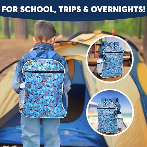Image of Disney Lilo and Stitch Backpack for Kids, 16 Inch School Bookbag with Lunch Box, Reusable Water Bottle and Keychain, Use for Back to School Bag Pack, Lilo & Stitch Gifts for Girls and Boys