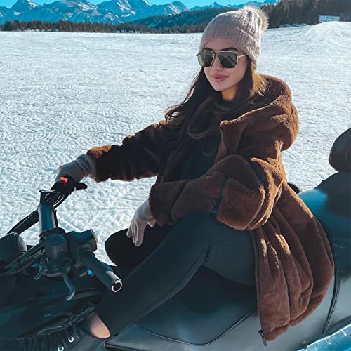 Hycredi Oversized Polarized Sunglasses for Women Men Retro Square Trendy Sun Glasses Classic Large Metal Shades UV4002