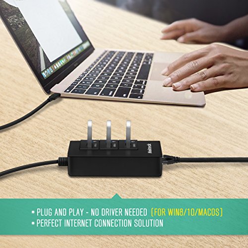 image for Nekteck USB A 3.0 Hub Type C Ethernet Adapter USB C to USB A Hub Compa