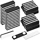50 Stück Namensschilder Magnet 1,77 x 0,51 Zoll Selbstklebende Magnetisch Namensschild Metall DIY Blanko Magnetische Typenschild mit 2 Magnete für Kleidung Beschriftung Fliegengitter