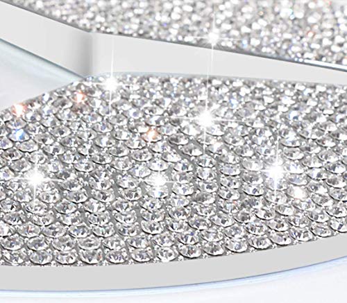 Image of Car Front Sign Rhinestone Decal Cover Fit for Mercedes Benz Bling Accessories Compatible A Class B Class C Class E Class CLS CLA GLA GLK ML GL Men's and Women's (Former Logo A Style)