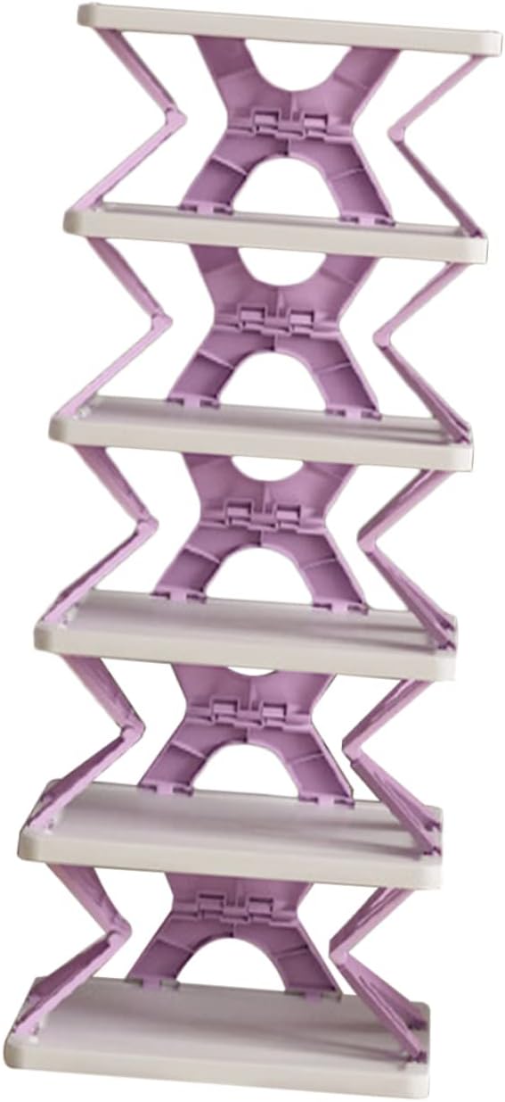 Shoe Cabinet Gadget Folding Shoe Rack Boys and Girls Closet Entryway Storage Organize Easy to Clean Sturdy Plastic Multilayer Non-Slip Texture