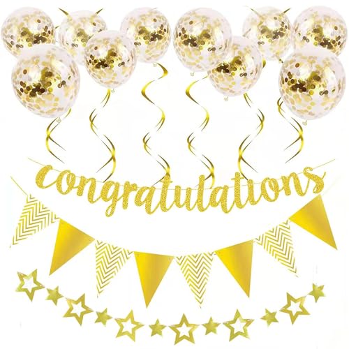 Congratulations Banner Congratulations Balloons Graduation Decorations for Wedding Retirement Graduation Anniversary Party Decorations