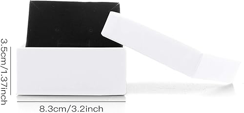 Miniatura 7 de Caja de joyería para collar y aretes, 12 cajas de joyería cuadradas de cartón, caja de regalo de papel de cartón relleno de algodón (2.75 x 2.75 x 1