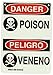 Brady 90680 Glow-In-The-Dark Plastic Glow-In-The-Dark Safety Sign, 10" X 7", Legend "Poison(with Picto)/Veneno(Wpicto)"