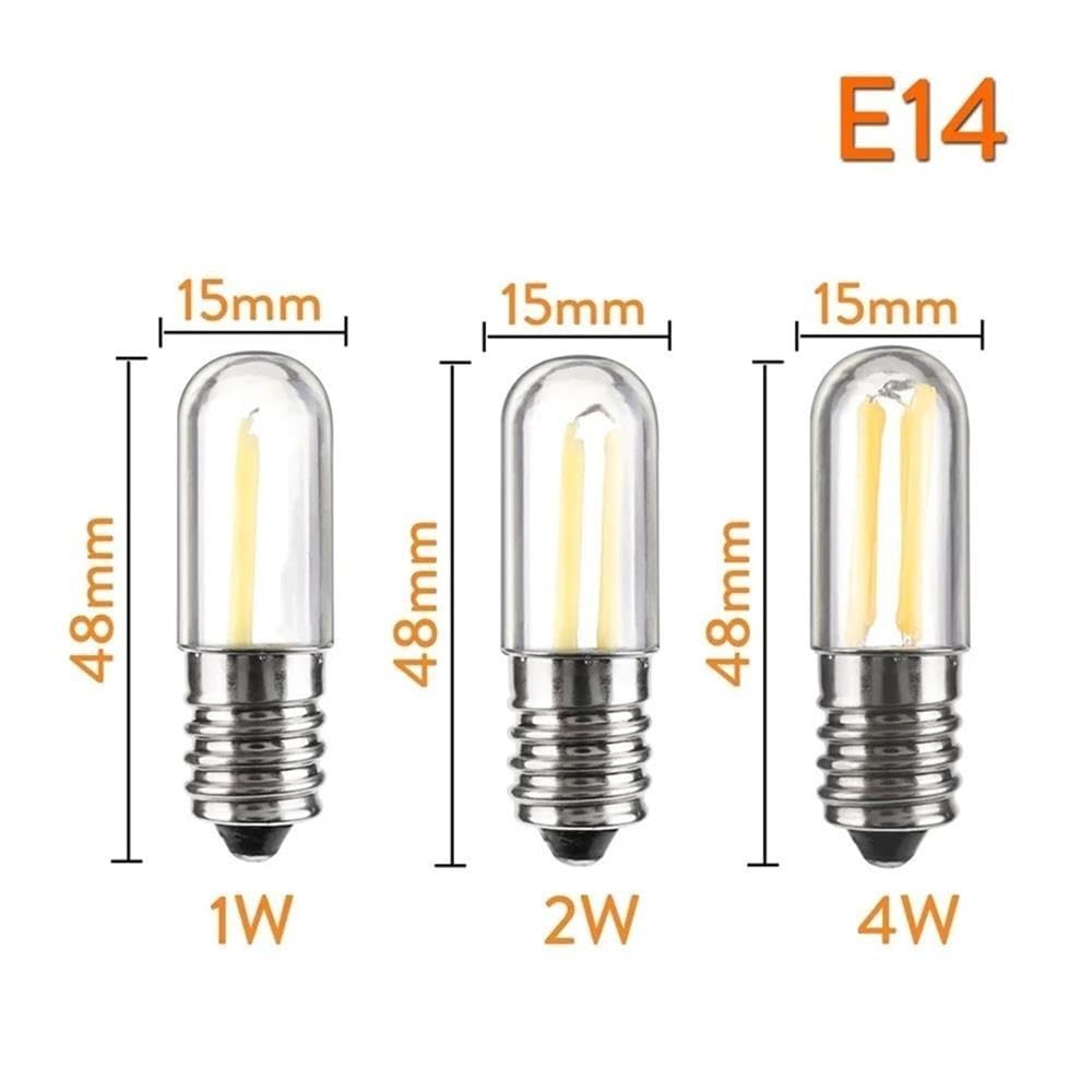 YSJX Lighting, Confezione da 20 lampadine a filamento LED AC220V E14 1W/2W/4W Mini lampade COB for frigorifero, frigorifero e congelatore, illuminazione for macchina da cucire Lampadine per la casa(Wa