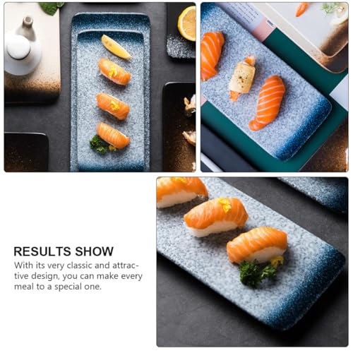Plato rectangular de cerámica para sushi 10 pulgadas miniatura 4
