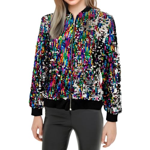 Veste baseball scintillante à perles pour un look de fête chic