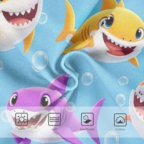 Colorful Cartoon Sharks Blue Toddler Underwear, Girls Briefs, 2T–8 Years3