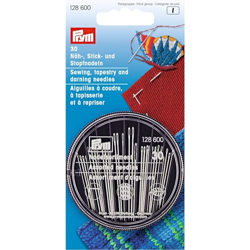 Prym 128,600 Näh-Stick-Stopfnadelsortiment Tapisserie und gewagte Nadeln, Steel, Silber, Eine Grösse, 30 Count