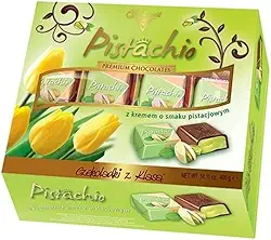 Chocolate Premium Com Pistache - Importado Da Polônia 400g