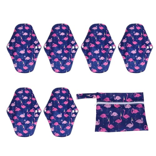 SOIMISS Compresas Menstruales Lavables de Bambú Activado Toallas Sanitarias Reutilizables para Mujer Absorbentes y Transpirables con Bolsa Talla para Posparto y Flujo Abundante