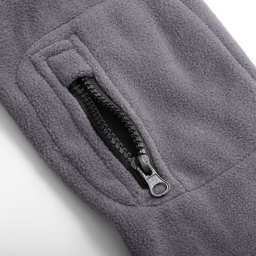 Cambkatl Mens Stand Collar Fleece Tactical Jackets - Zip Up Casual Long Sleeve Warm Winter Outdoor Coat with Zipper Pockets3