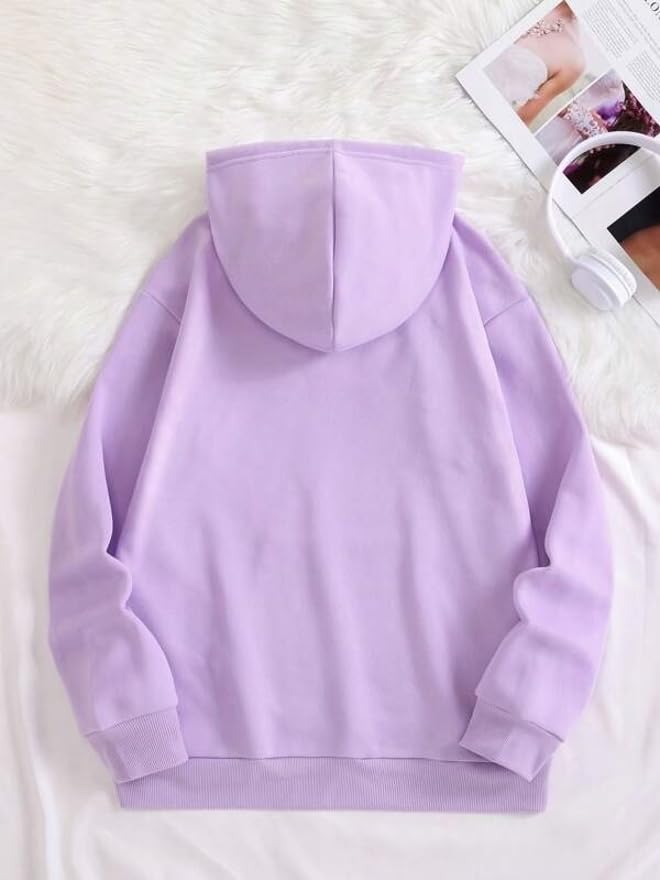 Image of Sweatshirt for Women Cartoon Graphic Drawstring Thermal Lined Oversized Sweatshirts Fashion Casual Women's Warm Sweatshirt Long Sleeve O Neck Lightweight Woman Hoodies
