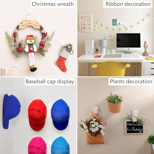 Image of ELMVIA Self Adhesive Hooks /Wall Hangings Hook /Waterproof Hooks for Wall Without Drilling Heavy Duty Bathroom Kitchen Towel Wall Hooks for Hanging Strong Coat (10, Nail Hook)
