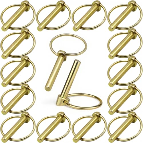 16 Stück Klappsplint Klappsplinte Sortiment Splint Set mit Ring Splinte Sortiment 6mm Sicherungsstiften Verzinkt für Boote Kajaks Anhänger LKW Traktoren und Rasenmäher
