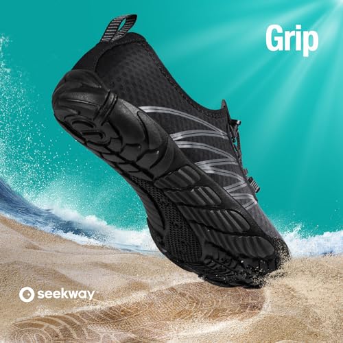 Image of SEEKWAY Mens Womens Water Shoes Quick-Dry Aqua Sock Barefoot Athletic Sports Shoes for Outdoor Beach Swim surf Walking Diving Boating Hiking Pool