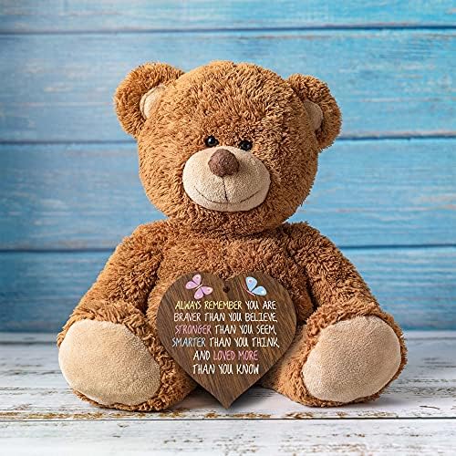 Always Remember You Are Braver Hanging Wooden Heart Sign Plaque, Friendship Gifts for Women, Ladies Bestfriend Birthday Gift, Positive Inspirational Gifts, Best Friend Cheer Up Gifts for Girls