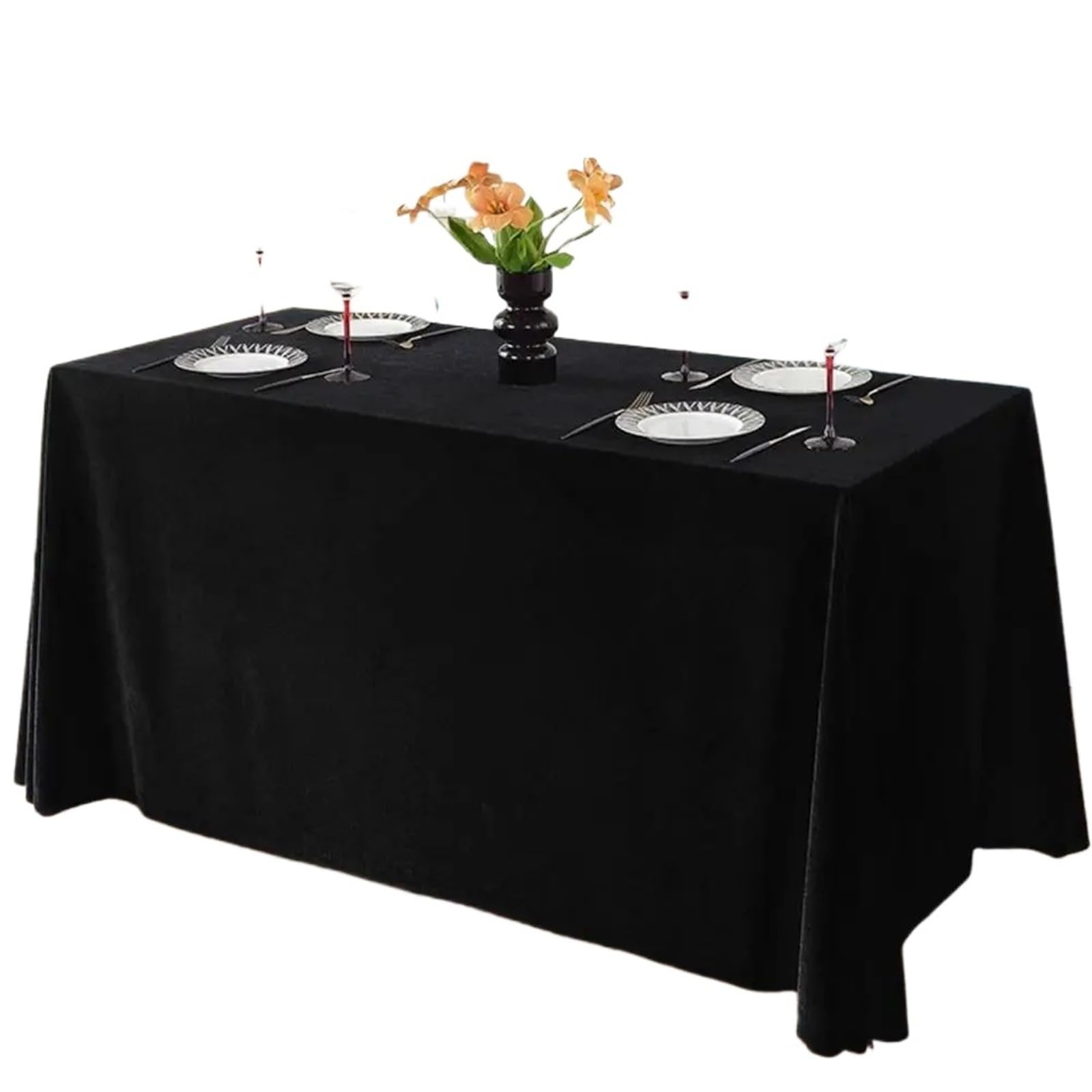 Mantel Rectangular for Banquetes, Fiestas, restaurantes, hoteles y conferencias Mantel de Conferencia(Black XXL)
