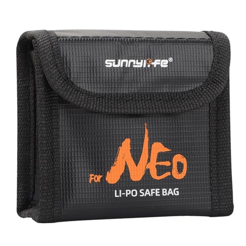 MotuTech   Bolsa a prueba de explosiones para batería Lipo para DJI Neo Drone Baterías, Para 3 baterías, 87 x 94 x 43 mm, Bolsa a prueba de explosiones
