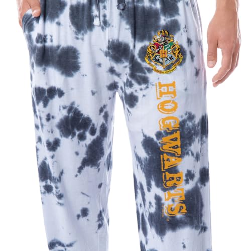 Harry Potter Men's Hogwarts House Crest Sleep Jogger Pajama Pants For Adults3