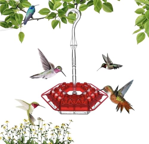 Hummingbird Feeder, Hummingbirds Feeder, Ant and Bee Proof, 2025 Hummingbird Feeders for Outdoors Hanging, Easy to Clean and Refill (Red)