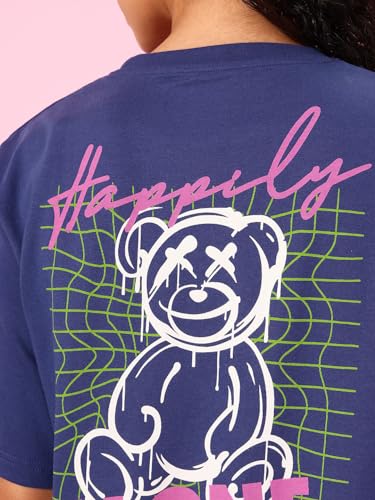 Image of Dillinger Blue Graphic Oversized T-Shirt