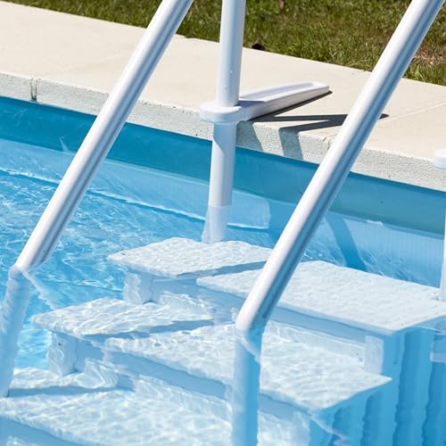 Gre EPE30 – rutschfeste Poolleiter für eingelassene Pools, Sicherheitsleiter mit 4 Stufen, synthetisch, Farbe Weiß. 80 x 92 x 206 cm