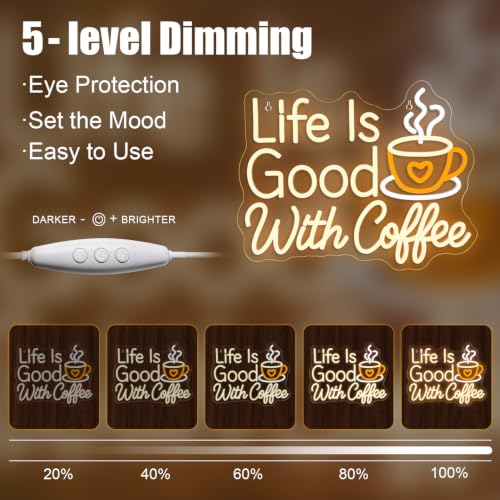 Image of Coffee Bar Neon Sign Latte LED Night Light Wall Decor for Cafe Shop