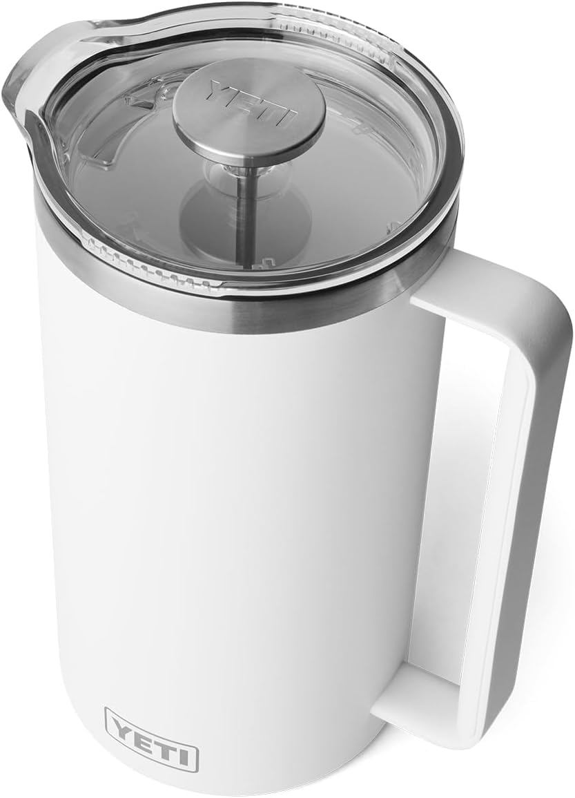 YETI Rambler French Press With DuraSip Ceramic Lining, White, 64 oz (1.9 l)