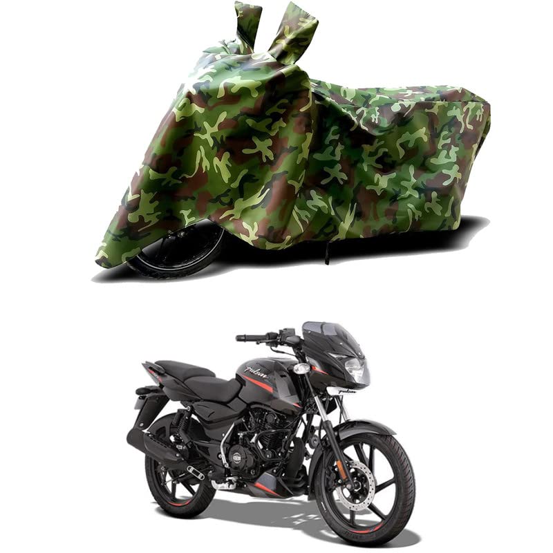 Image of 100% Water Resistant Full Bike Scooty Two Wheeler Body Cover Compatible for Bajaj Pulsar 125 /UV-Rays /Heat Protection /Birds Dropping /Scratchproof /Dust Proof /Waterproof /All Varient[Green MJ]