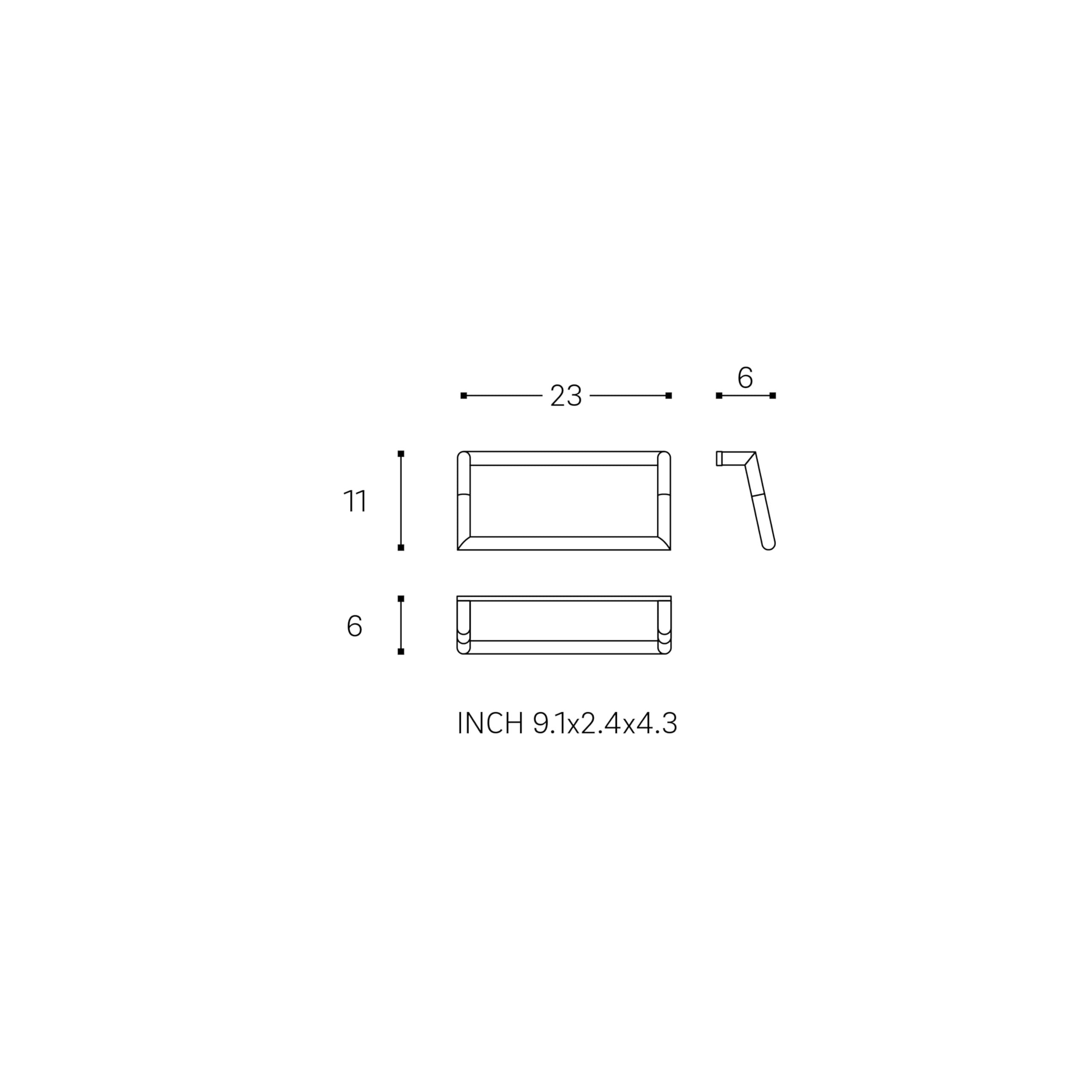 COSMIC 472055024 MICRA Toallero Aro Negro (23X6X10.5cm)