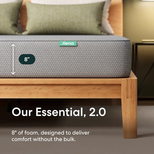 Siena 8” Queen Memory Foam Mattress - Medium Firm - 180 Night Trial - Premium Pressure-Relieving Layers - 10 Year Warranty - Mattress in a Box - CertiPUR-US Certified
