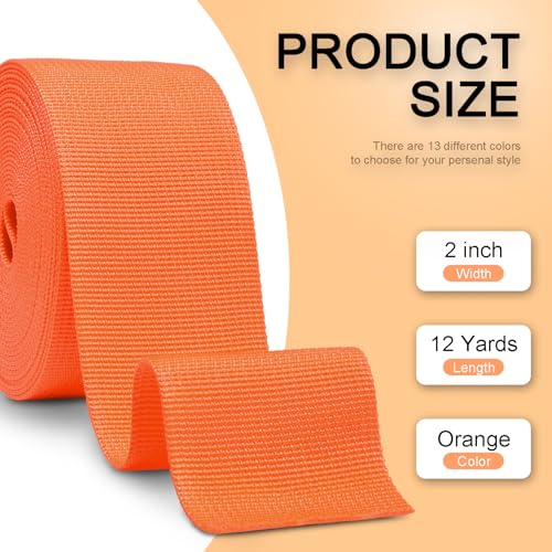 Image of CooBigo 12 Yards Webbing 1 inch & 1.5 inch & 2 inch Polypropylene Webbing Strap 1 Inch 1.5 Inch 2 Inch Wide Webbing Strapping for Bags /Lawn Chair /Pool Solar Cover DIY Crafting