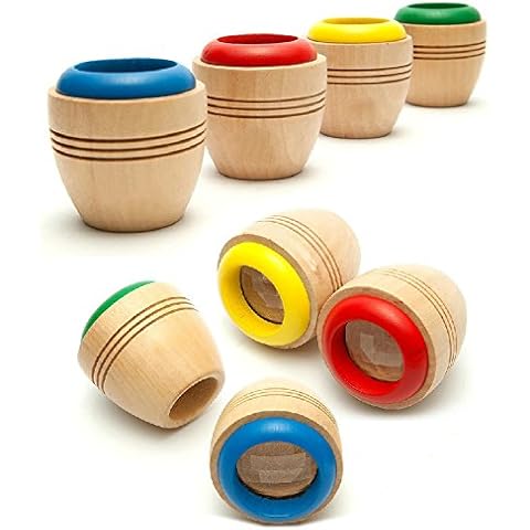 OFKPO 4Pcs Wooden Kids Toy Bee Eye Effect Mini Magic Kaleidoscope to Observe the Colorful World Funny Children Gifts Cover