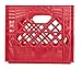 Authentic 13x13x11 4 Gallon 16 Quart Square Dairy Milk Crate (RED)