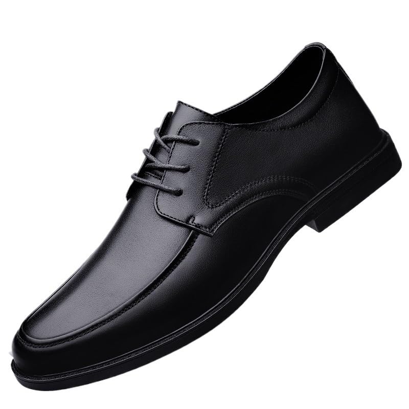 Men's Dress Oxford Formal Shoes Leather Wingtip Outdoor Anti-Slip Rubber Sole Slip Resistant Block Heel Party Lace Up - Main Image