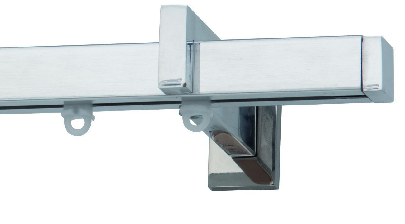Curtain Track For Rope in Polished Aluminium or Satin Single Ceiling Mount Square L.200