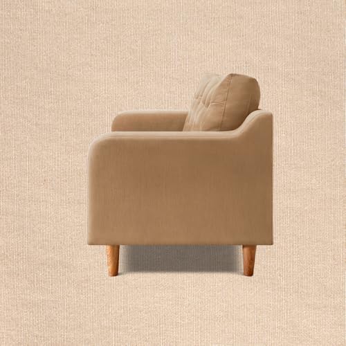 Image of Duroflex Ease Plus - 3 Seater Sofa Set for Living Room | 3 Year Warranty | Premium Wooden Frame Sofa | Anti-Pilling Fabric, Fade & Termite Resistant | Comfortable & Durable Couch - Latte (Beige)