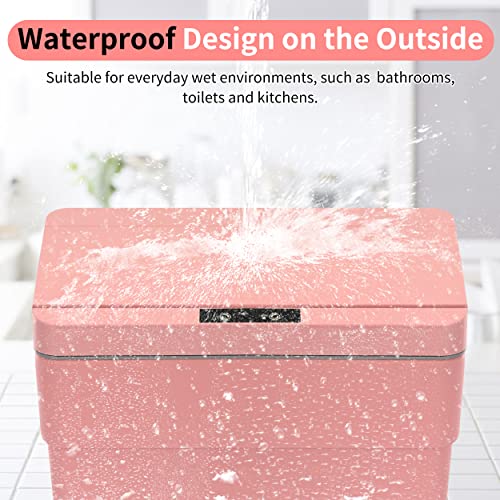 Caneca de basura plástica rectangular de 50 litros rosa miniatura 5