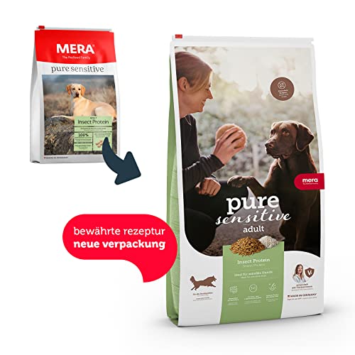 MERA Pure Sensitive Insect Protein Hundefutter (4kg), Trockenfutter mit Insekten-Protein für Sensible Hunde, hypoallergen und umweltfreundlich
