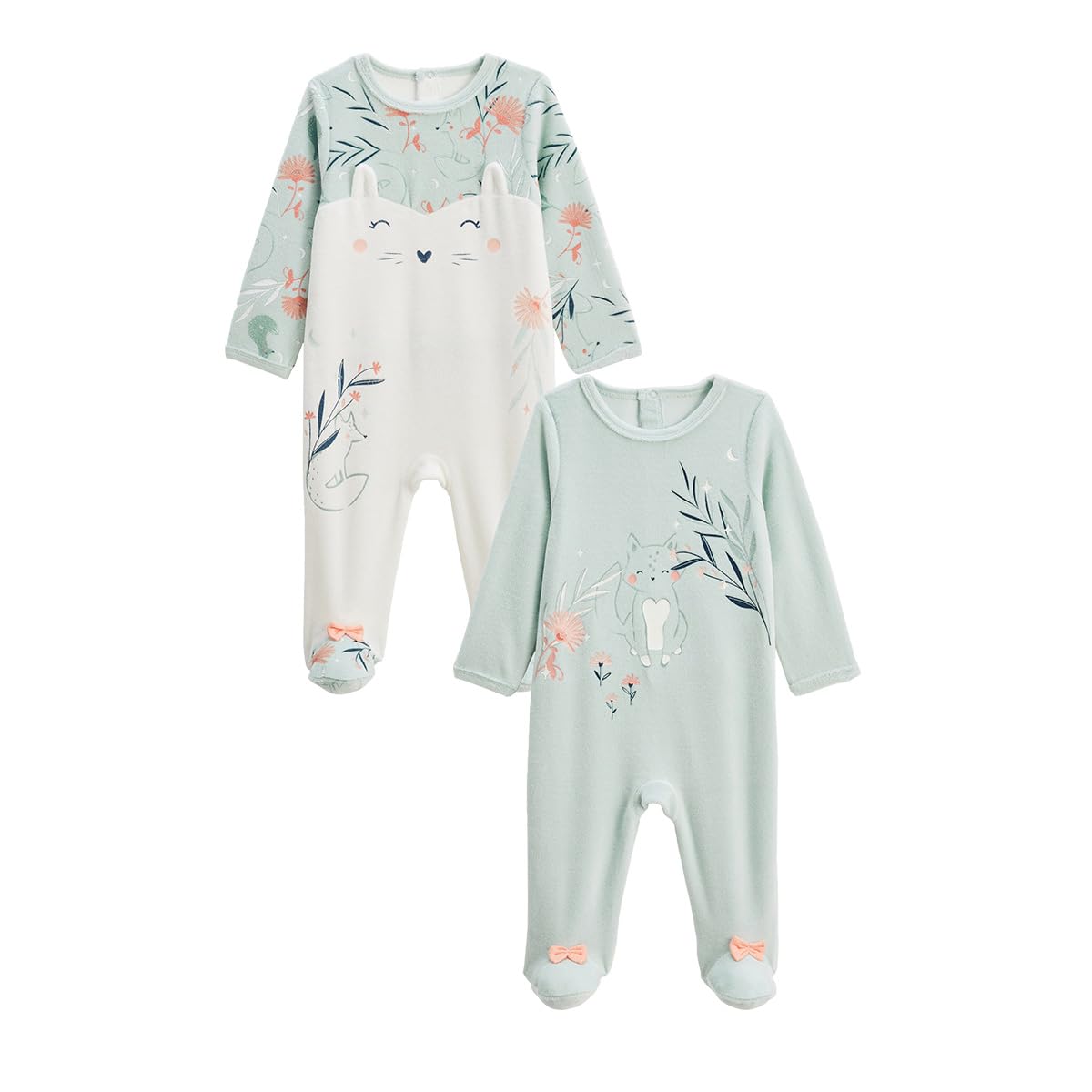 Petit Béguin - Lot de 2 Pyjamas bébé en Velours Dina