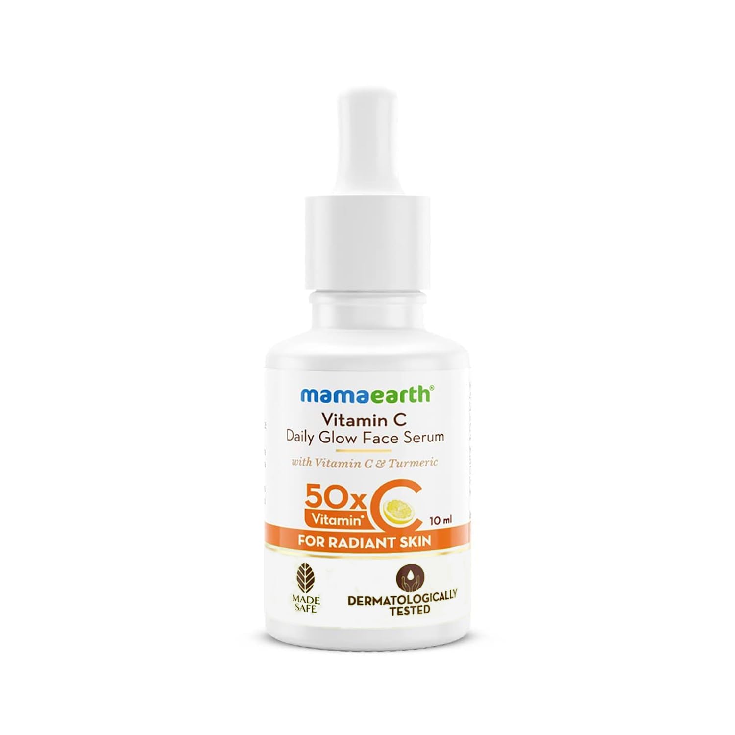 Mamaearth Vitamin C Daily Glow Face Serum | Youthful Radiant Skin with Turmeric | Unisex, Lightweight Hydration for All Skin Types | 0.34 Fl Oz (10ml)