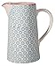 Bloomingville Krug Emma Retro Kanne Milch Vintage Wasser-Karaffe ø 13,5 H 22,5 cm, blau, Keramik, fasst ca. 2000 ml